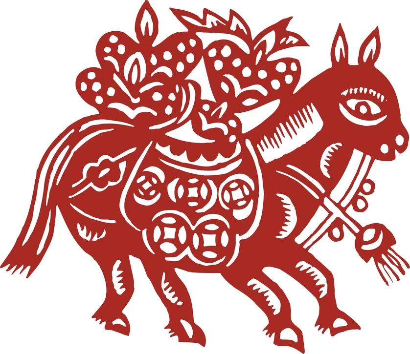 中国风中式传统喜庆民俗人物动物窗花剪纸插画边框AI矢量PNG素材【277】